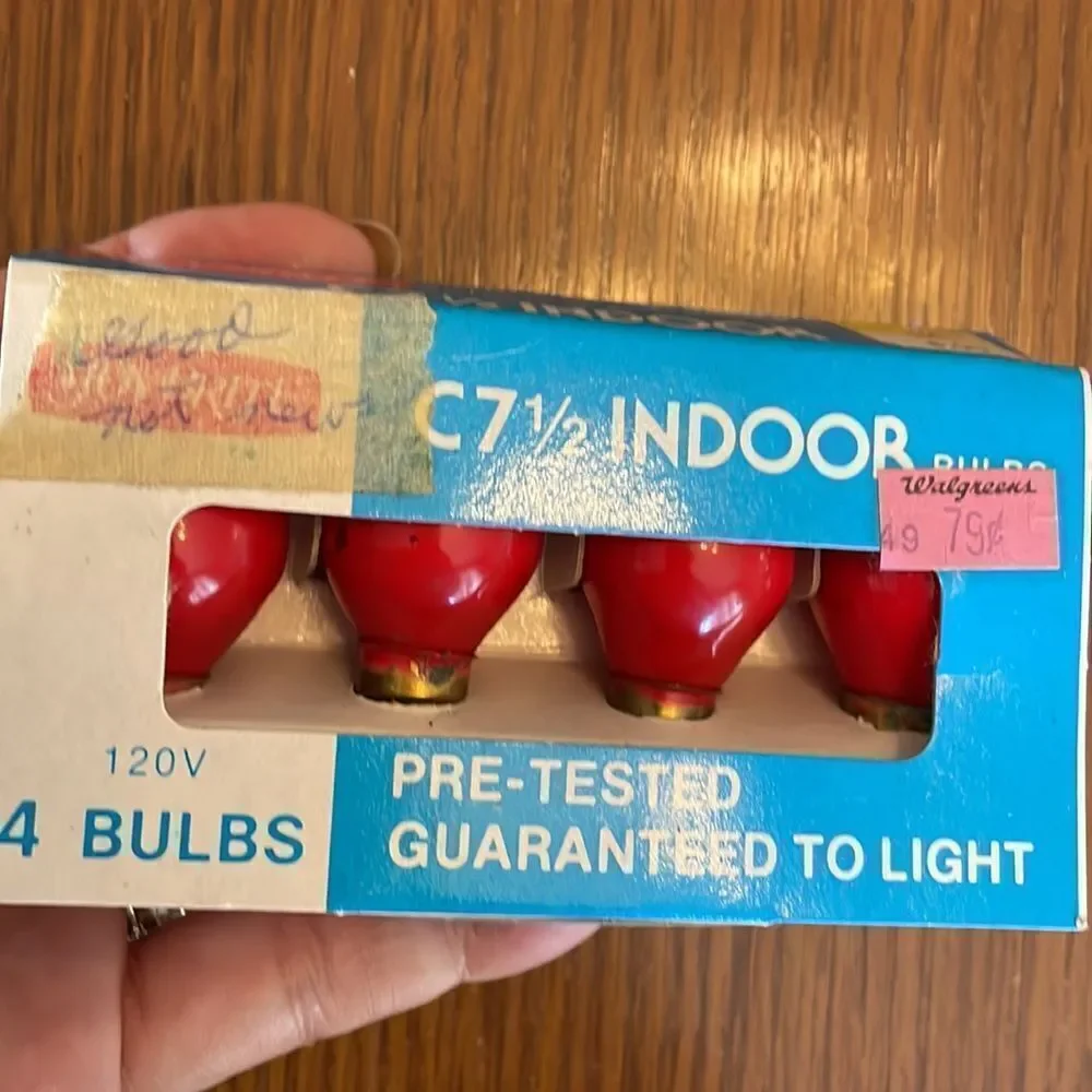 4 boxes of Vtg Joy Brite‎ C 7 1/2 indoor lamp bulbs in original packaging